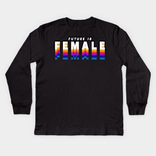 FUTURE IS FEMALE in gradient color Kids Long Sleeve T-Shirt